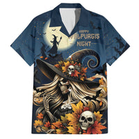 Happy Walpurgis Night Family Matching Off The Shoulder Long Sleeve Dress and Hawaiian Shirt Skull Witch Spooky Style