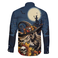 Happy Walpurgis Night Family Matching Off The Shoulder Long Sleeve Dress and Hawaiian Shirt Skull Witch Spooky Style