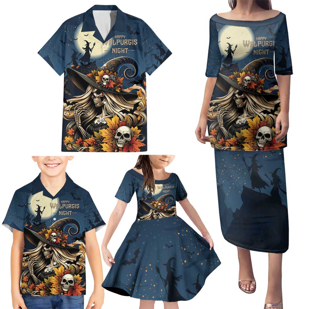 Happy Walpurgis Night Family Matching Puletasi and Hawaiian Shirt Skull Witch Spooky Style