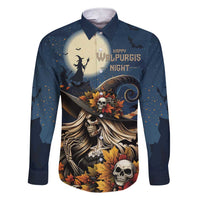 Happy Walpurgis Night Family Matching Short Sleeve Bodycon Dress and Hawaiian Shirt Skull Witch Spooky Style