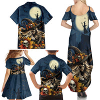 Happy Walpurgis Night Family Matching Summer Maxi Dress and Hawaiian Shirt Skull Witch Spooky Style
