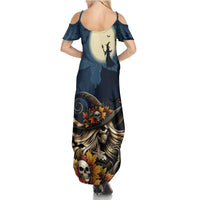 Happy Walpurgis Night Family Matching Summer Maxi Dress and Hawaiian Shirt Skull Witch Spooky Style