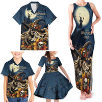 Happy Walpurgis Night Family Matching Tank Maxi Dress and Hawaiian Shirt Skull Witch Spooky Style