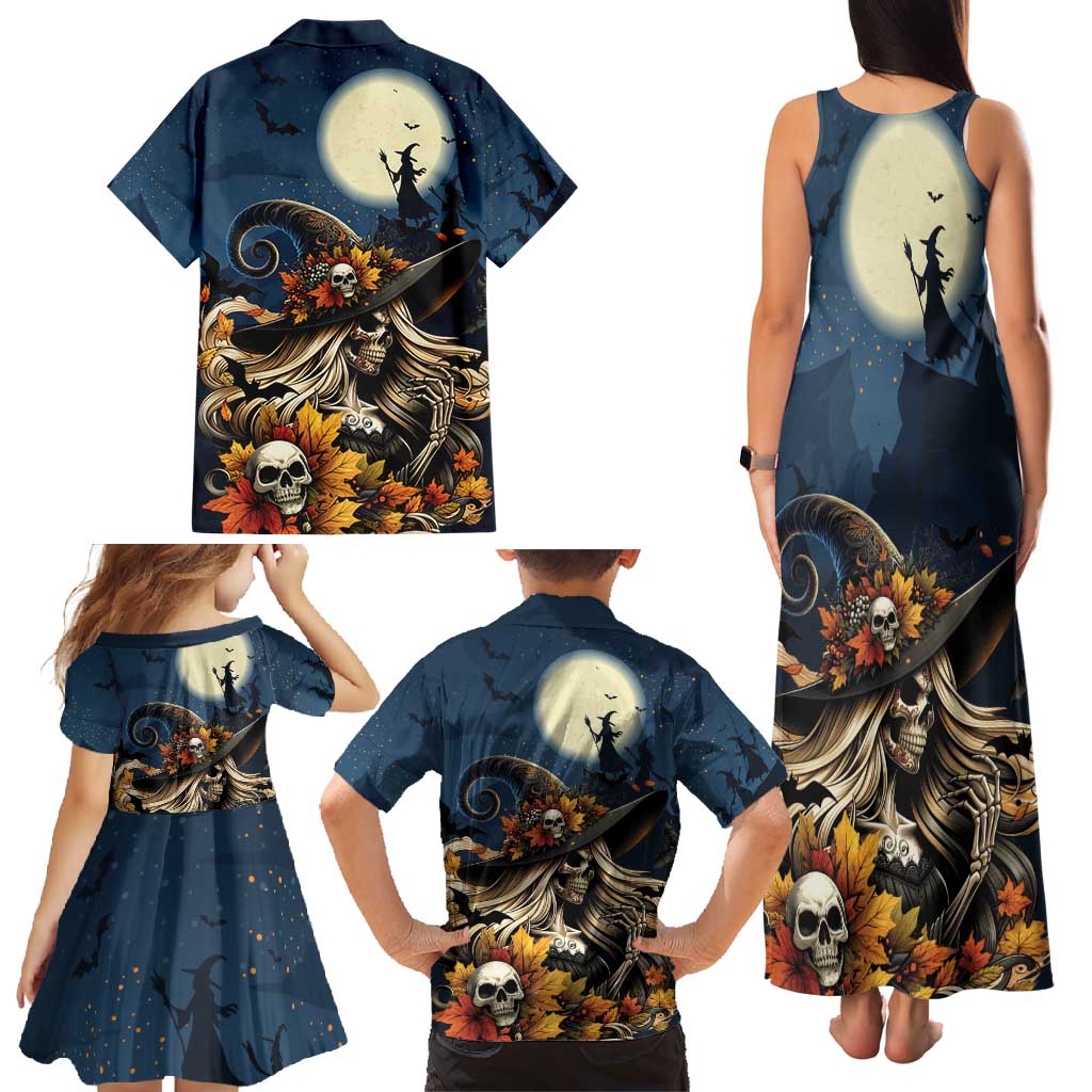 Happy Walpurgis Night Family Matching Tank Maxi Dress and Hawaiian Shirt Skull Witch Spooky Style