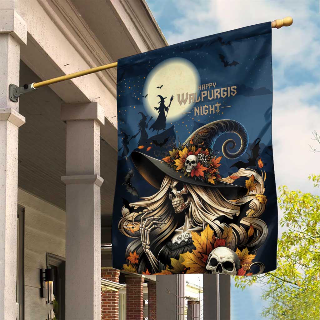 Happy Walpurgis Night Garden Flag Skull Witch Spooky Style
