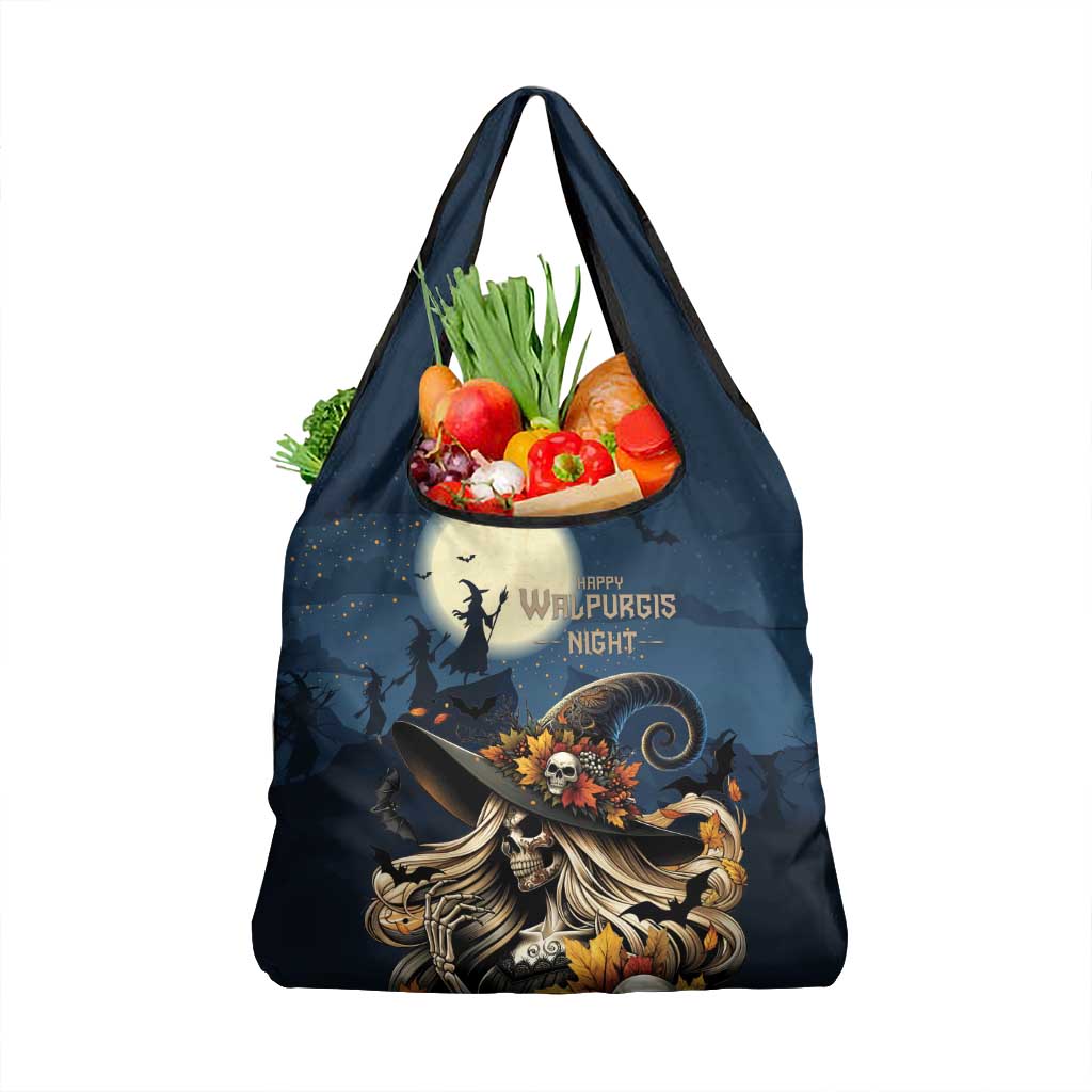 Happy Walpurgis Night Grocery Bag Skull Witch Spooky Style