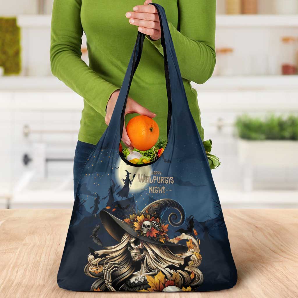 Happy Walpurgis Night Grocery Bag Skull Witch Spooky Style