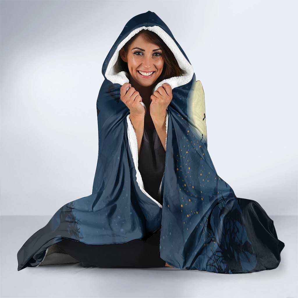 Happy Walpurgis Night Hooded Blanket Skull Witch Spooky Style