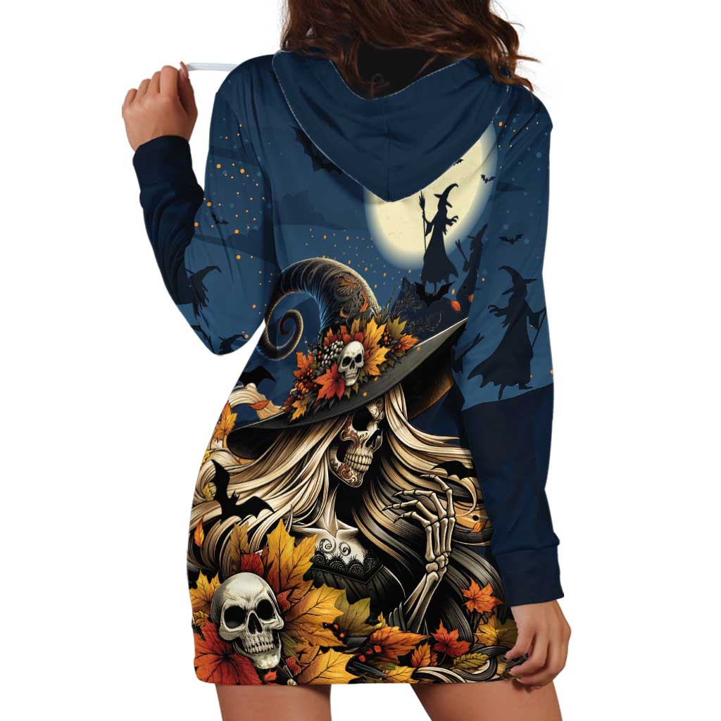 Happy Walpurgis Night Hoodie Dress Skull Witch Spooky Style