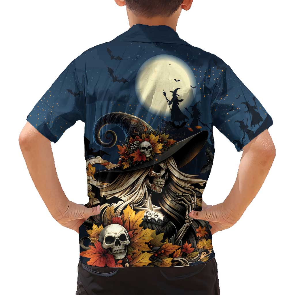 Happy Walpurgis Night Kid Hawaiian Shirt Skull Witch Spooky Style