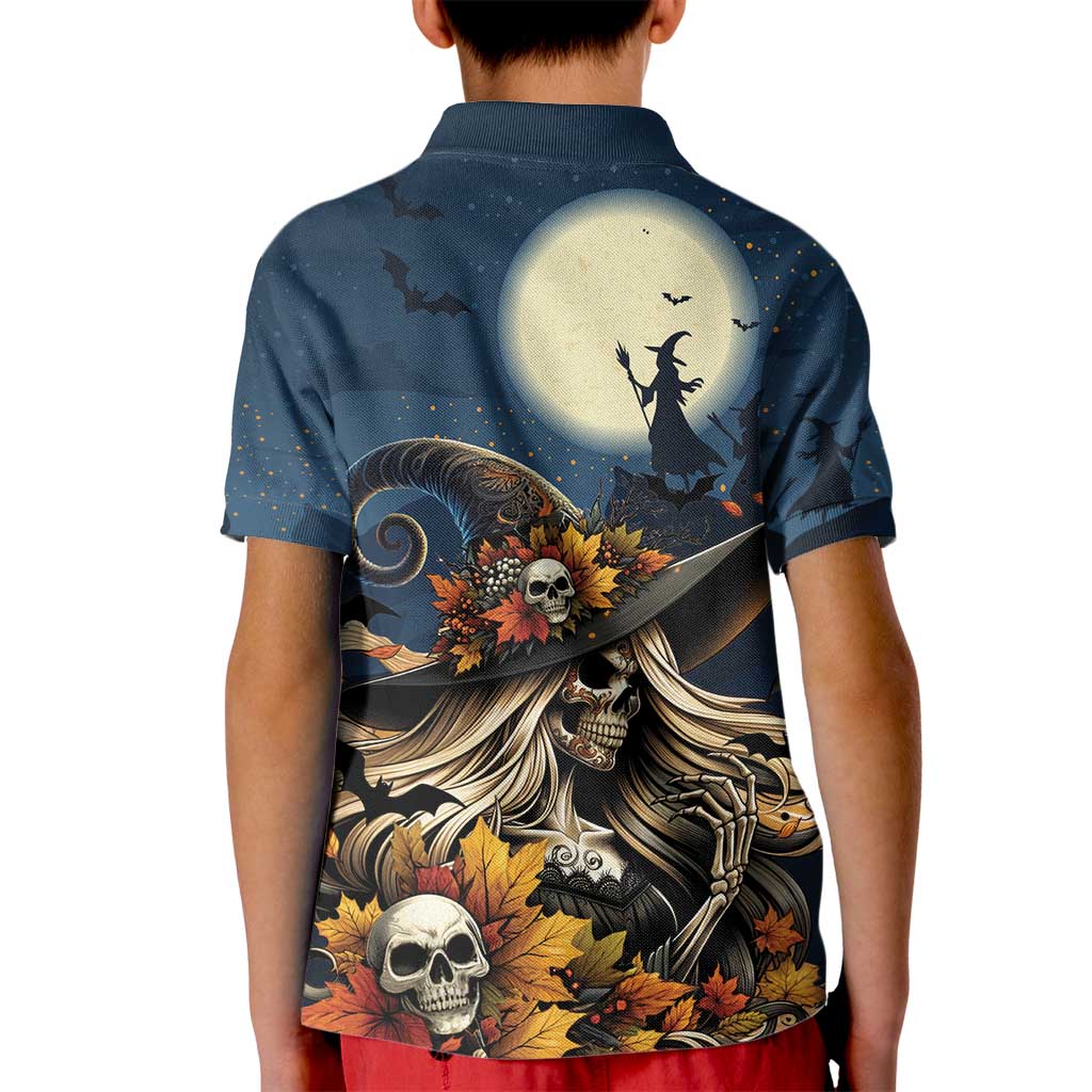 Happy Walpurgis Night Kid Polo Shirt Skull Witch Spooky Style