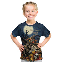 Happy Walpurgis Night Kid T Shirt Skull Witch Spooky Style