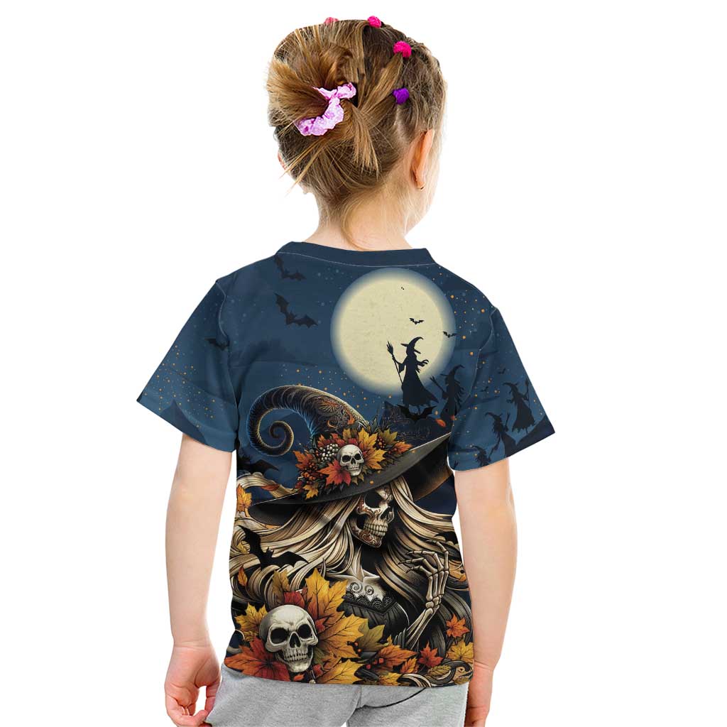 Happy Walpurgis Night Kid T Shirt Skull Witch Spooky Style