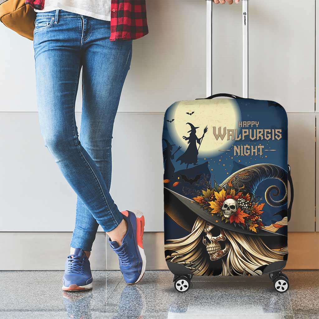 Happy Walpurgis Night Luggage Cover Skull Witch Spooky Style