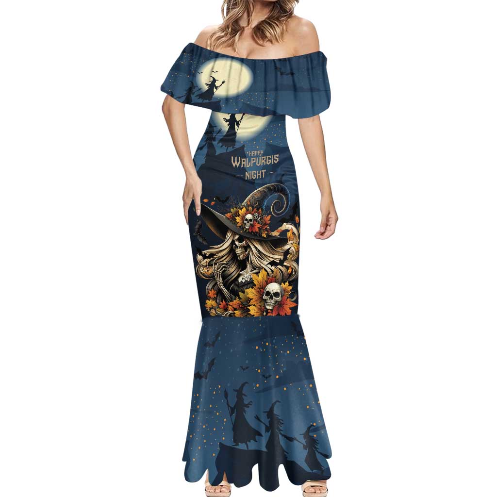 Happy Walpurgis Night Mermaid Dress Skull Witch Spooky Style