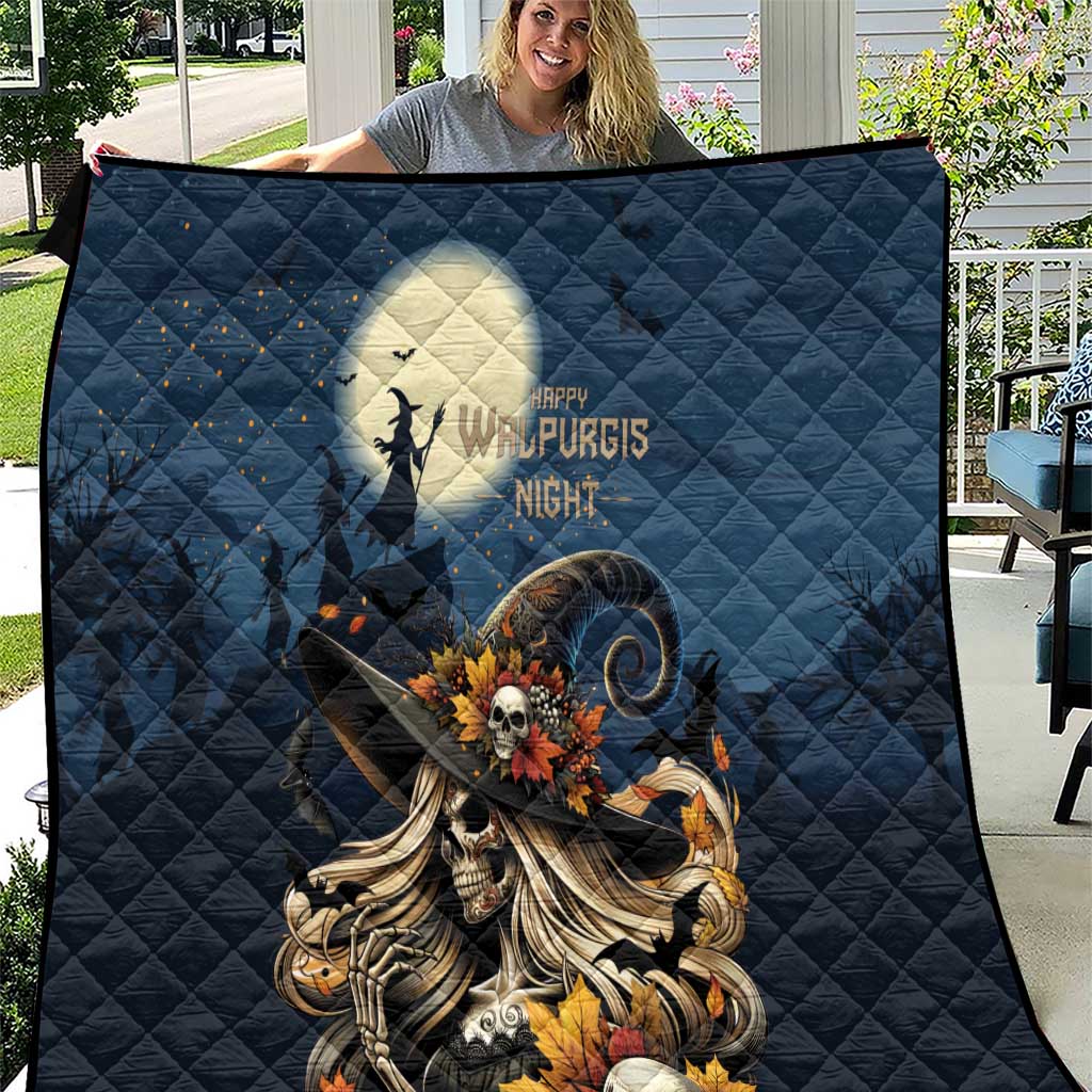 Happy Walpurgis Night Quilt Skull Witch Spooky Style