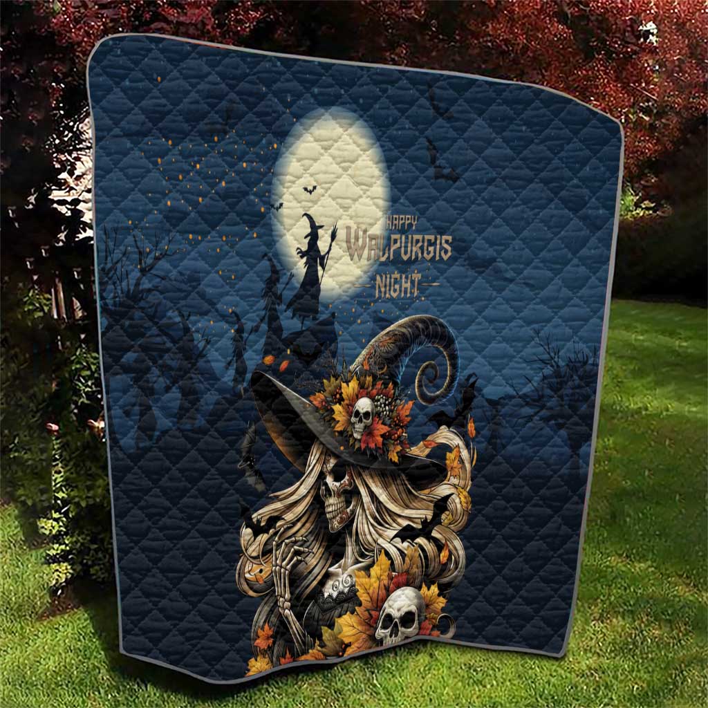 Happy Walpurgis Night Quilt Skull Witch Spooky Style