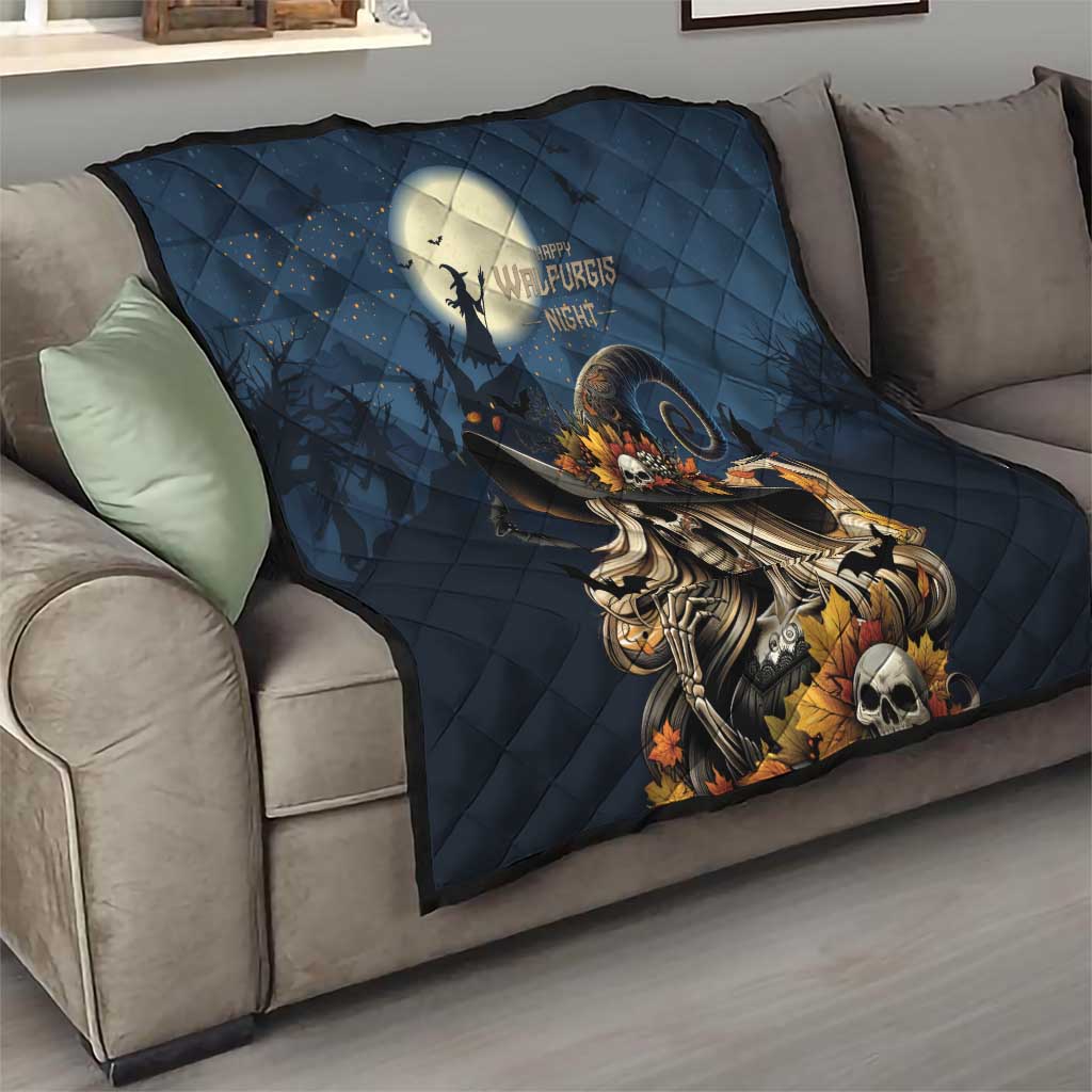 Happy Walpurgis Night Quilt Skull Witch Spooky Style