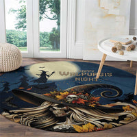 Happy Walpurgis Night Round Carpet Skull Witch Spooky Style