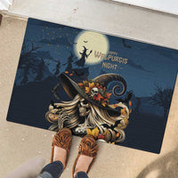 Happy Walpurgis Night Rubber Doormat Skull Witch Spooky Style