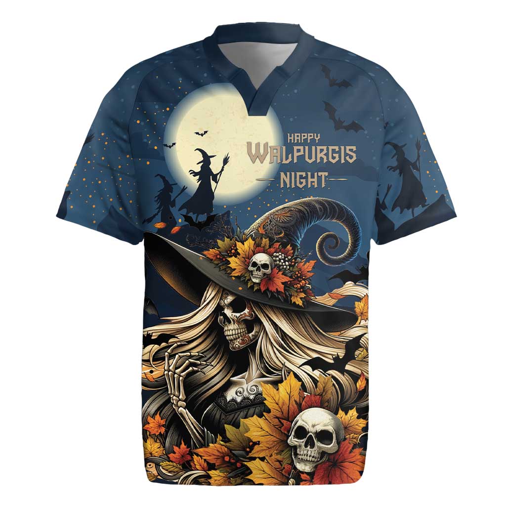 Happy Walpurgis Night Rugby Jersey Skull Witch Spooky Style