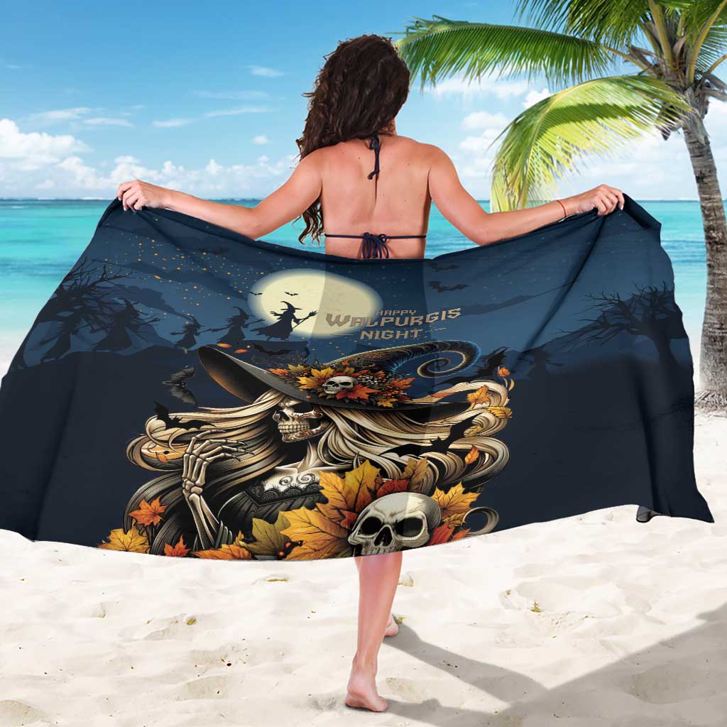 Happy Walpurgis Night Sarong Skull Witch Spooky Style