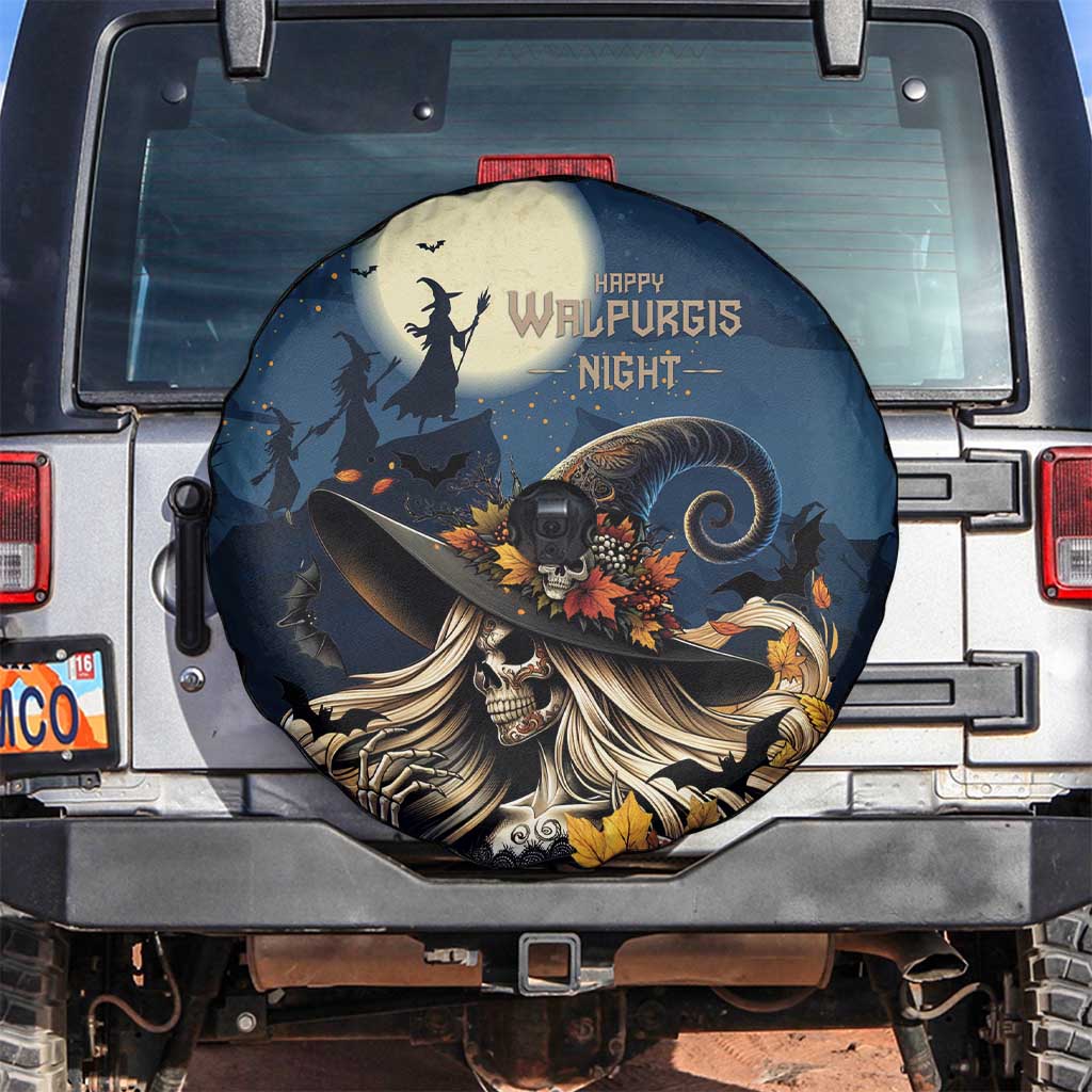 Happy Walpurgis Night Spare Tire Cover Skull Witch Spooky Style