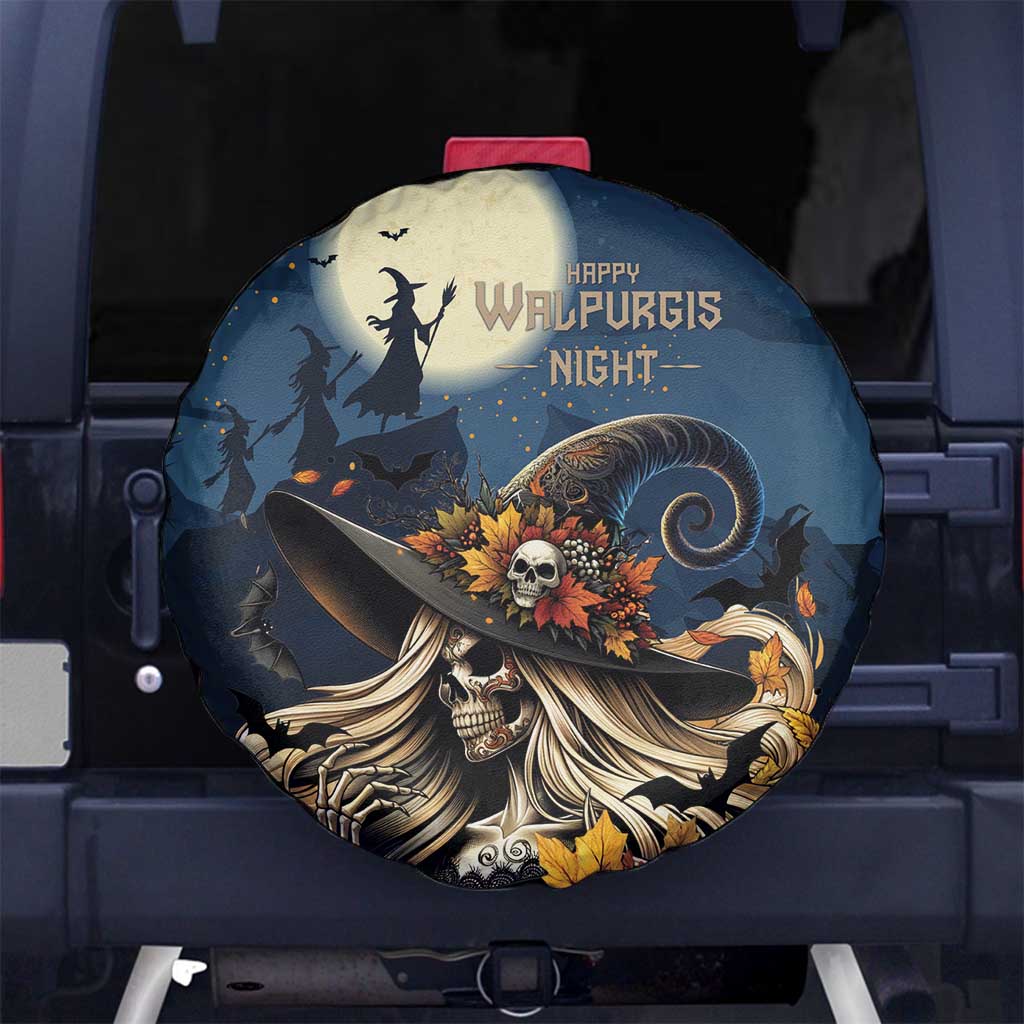 Happy Walpurgis Night Spare Tire Cover Skull Witch Spooky Style