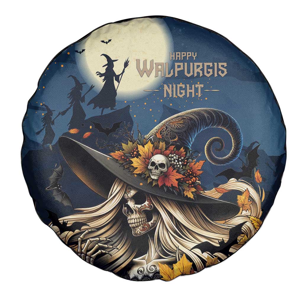 Happy Walpurgis Night Spare Tire Cover Skull Witch Spooky Style