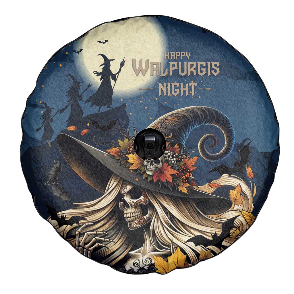Happy Walpurgis Night Spare Tire Cover Skull Witch Spooky Style