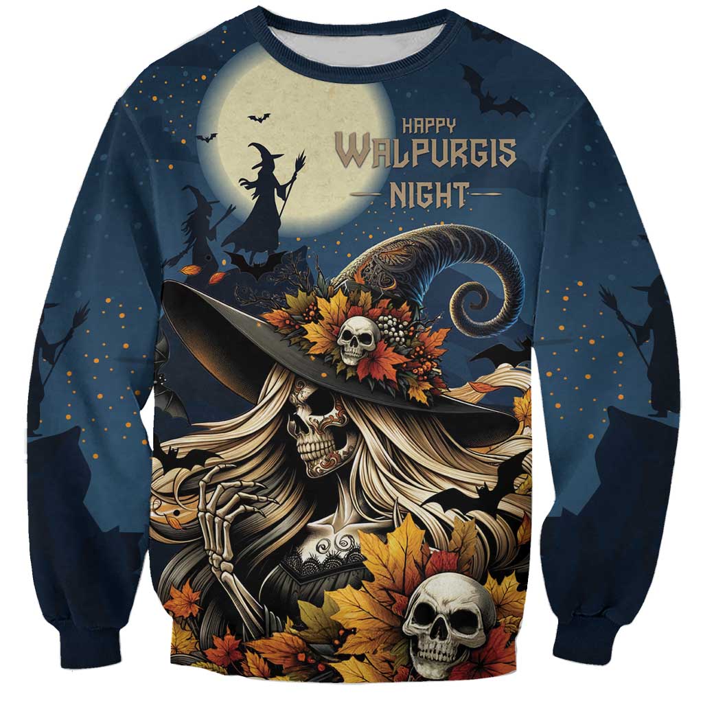 Happy Walpurgis Night Sweatshirt Skull Witch Spooky Style