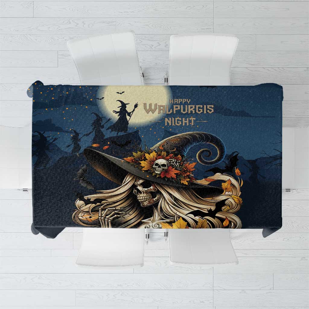 Happy Walpurgis Night Tablecloth Skull Witch Spooky Style