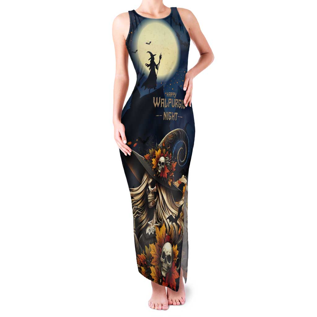 Happy Walpurgis Night Tank Maxi Dress Skull Witch Spooky Style