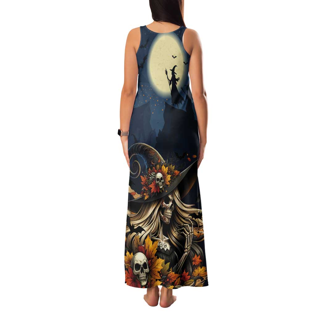 Happy Walpurgis Night Tank Maxi Dress Skull Witch Spooky Style