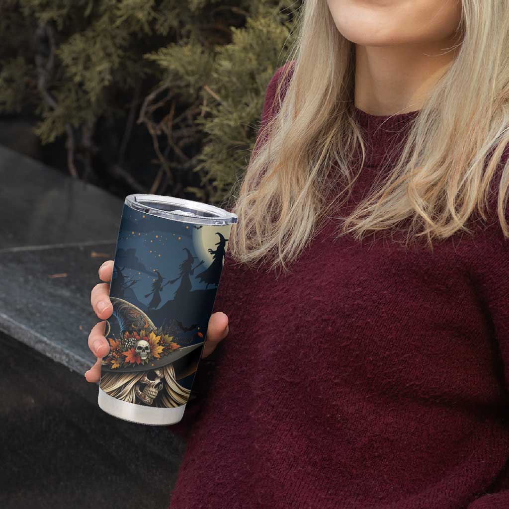 Happy Walpurgis Night Tumbler Cup Skull Witch Spooky Style