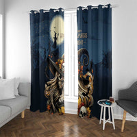 Happy Walpurgis Night Window Curtain Skull Witch Spooky Style
