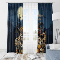 Happy Walpurgis Night Window Curtain Skull Witch Spooky Style