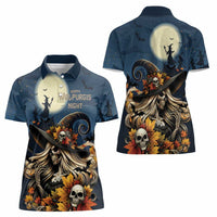 Happy Walpurgis Night Women Polo Shirt Skull Witch Spooky Style