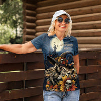 Happy Walpurgis Night Women Polo Shirt Skull Witch Spooky Style