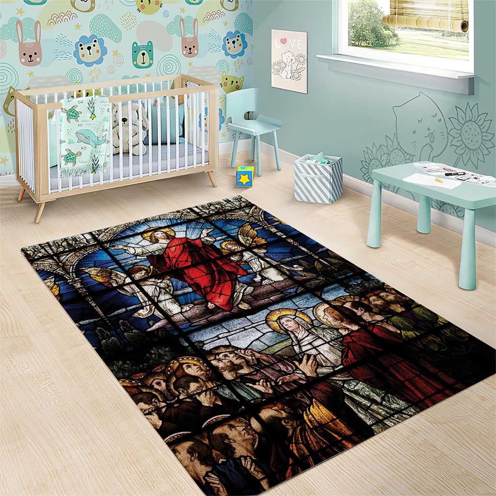 Happy Ascension Day Area Rug Ascension Of Jesus Christ Stained Glass Windows