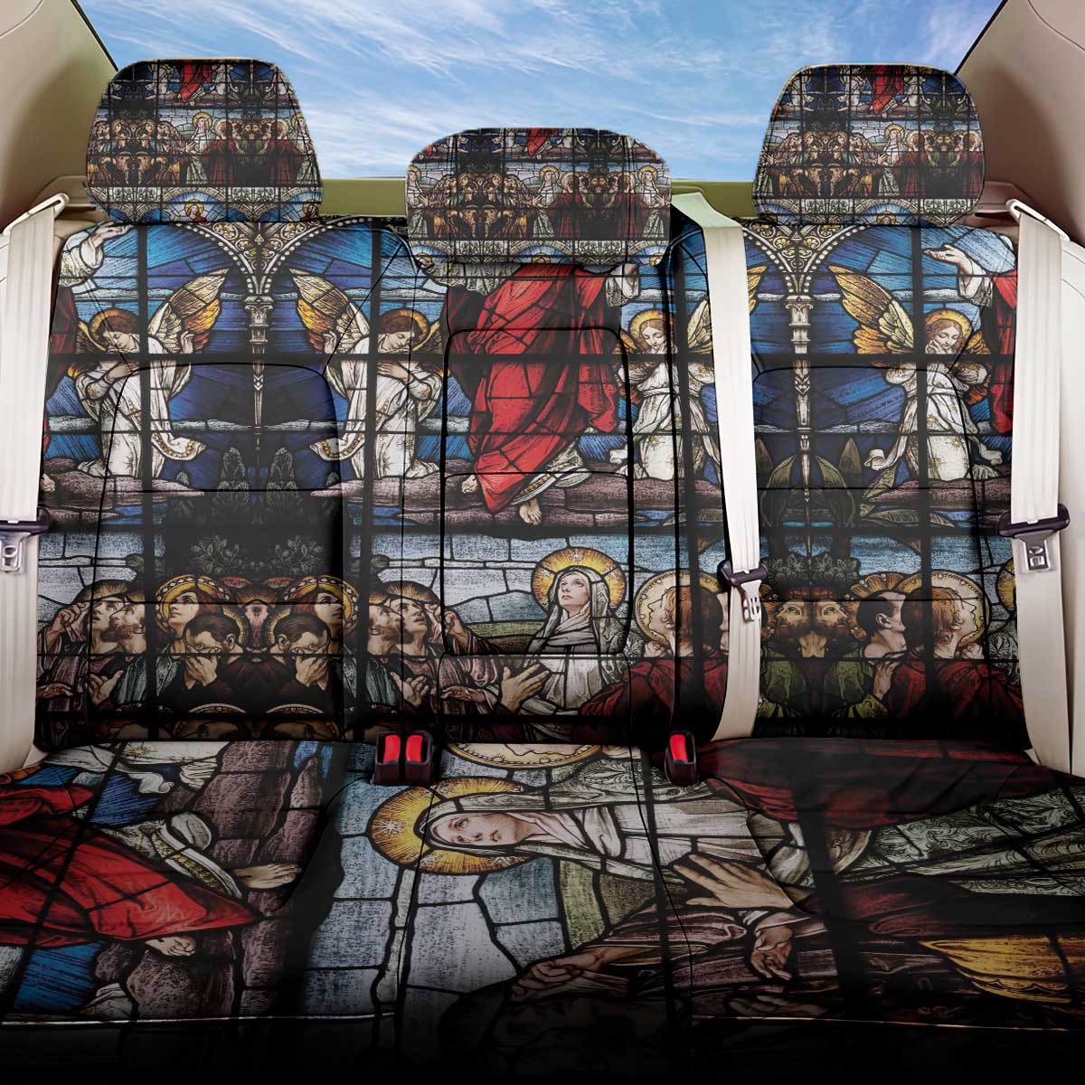 Happy Ascension Day Back Car Seat Cover Ascension Of Jesus Christ Stained Glass Windows