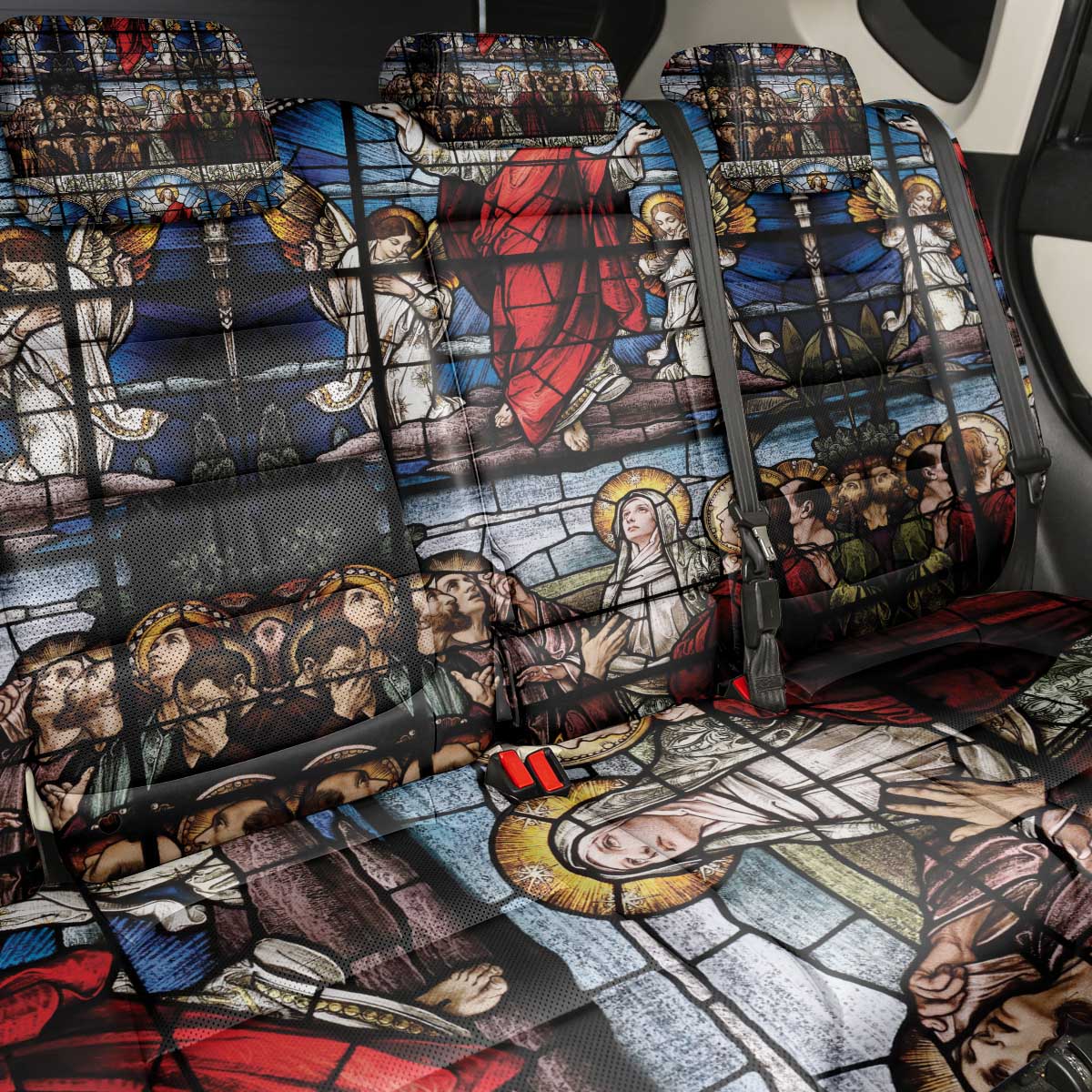 Happy Ascension Day Back Car Seat Cover Ascension Of Jesus Christ Stained Glass Windows
