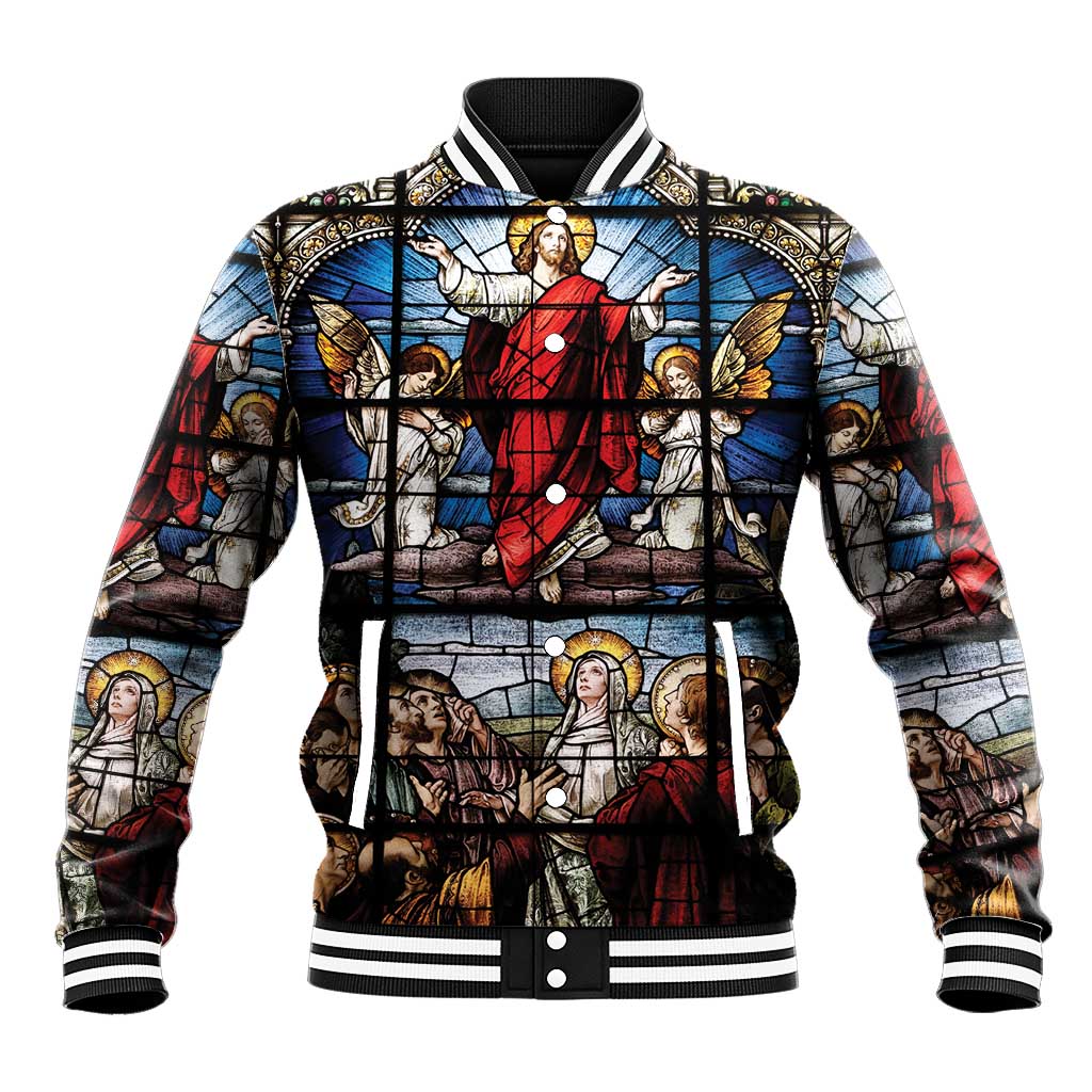 Happy Ascension Day Baseball Jacket Ascension Of Jesus Christ Stained Glass Windows