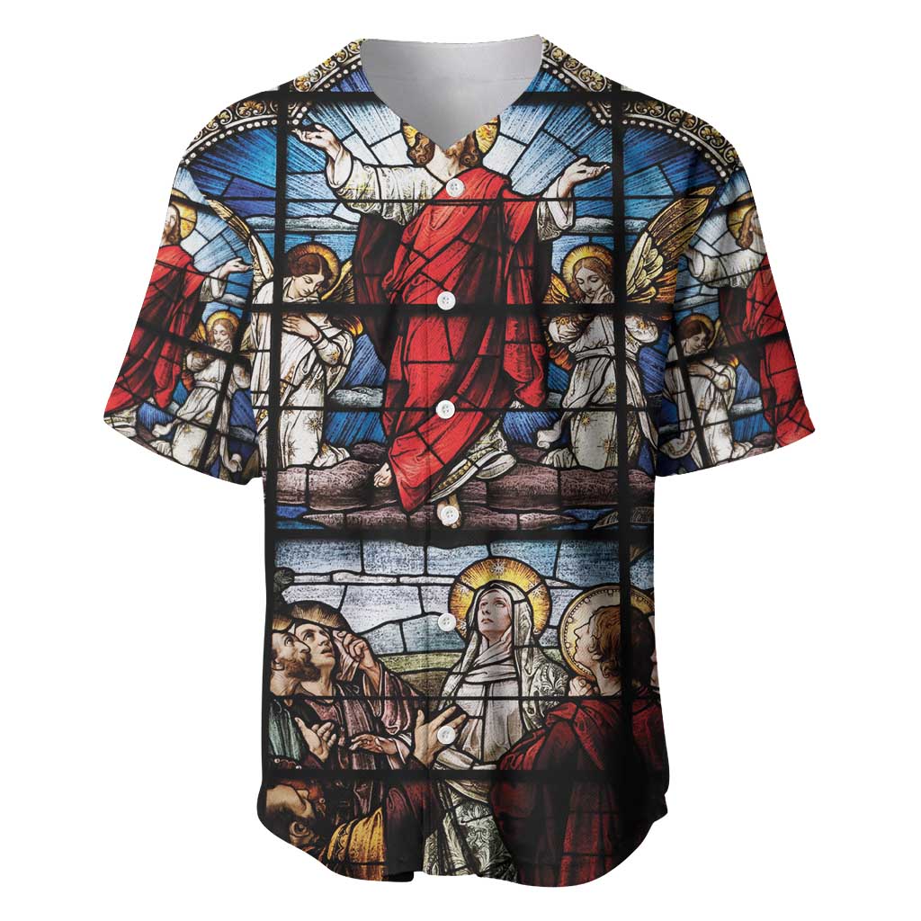Happy Ascension Day Baseball Jersey Ascension Of Jesus Christ Stained Glass Windows