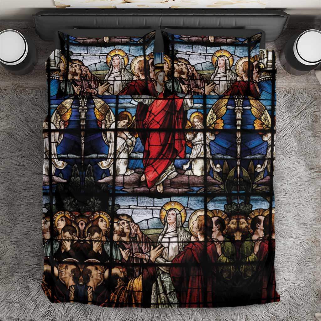 Happy Ascension Day Bedding Set Ascension Of Jesus Christ Stained Glass Windows
