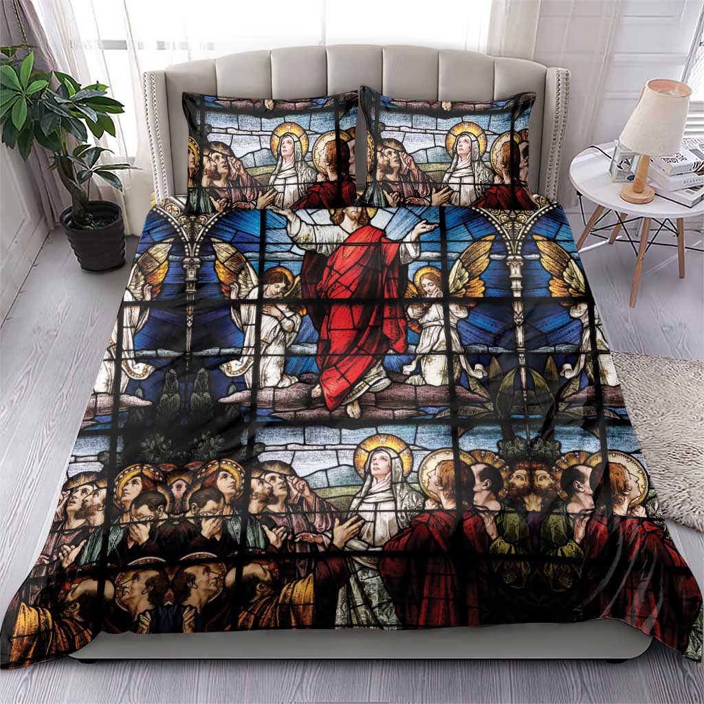 Happy Ascension Day Bedding Set Ascension Of Jesus Christ Stained Glass Windows