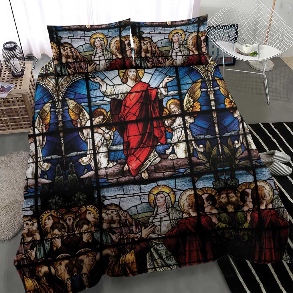 Happy Ascension Day Bedding Set Ascension Of Jesus Christ Stained Glass Windows