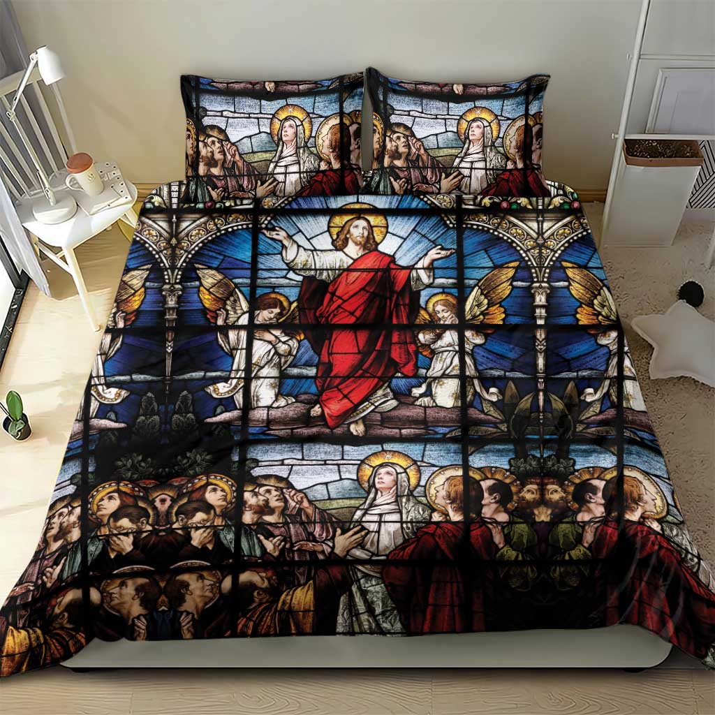 Happy Ascension Day Bedding Set Ascension Of Jesus Christ Stained Glass Windows