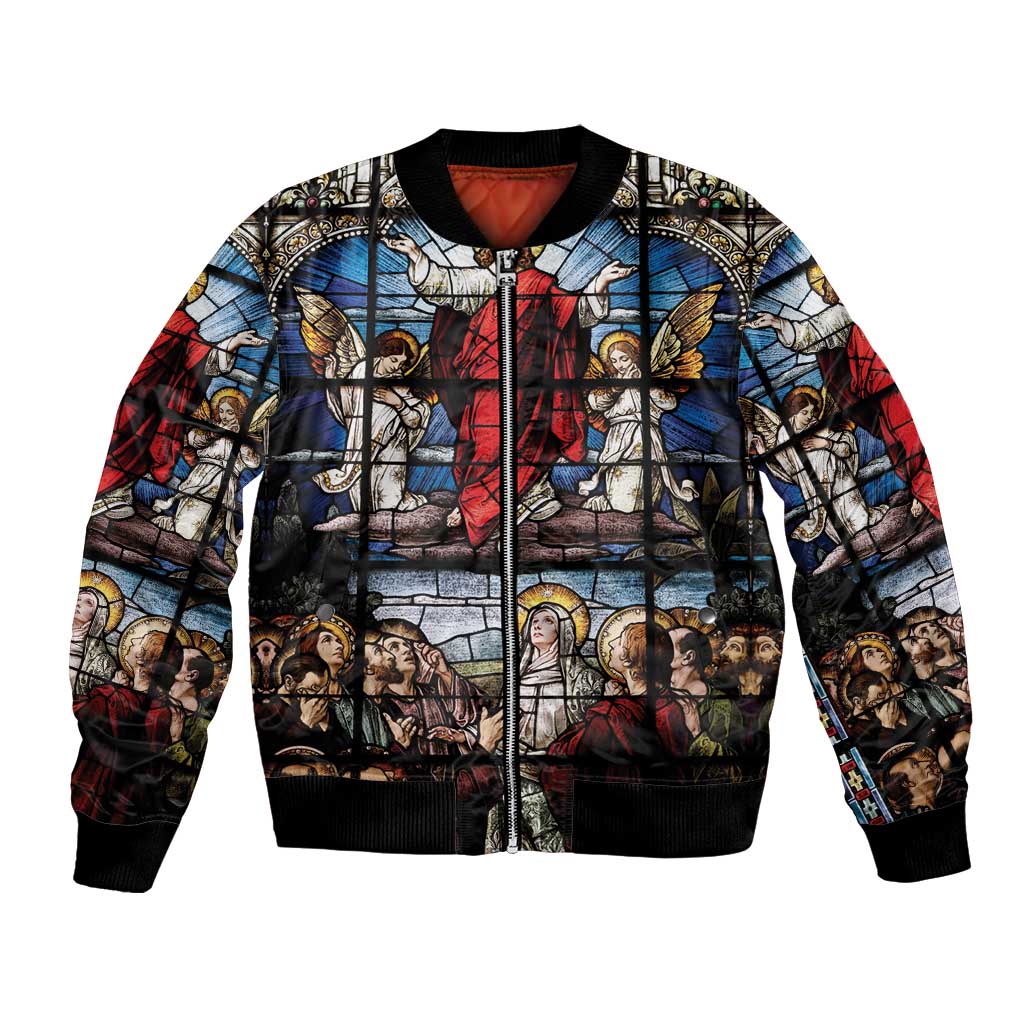 Happy Ascension Day Bomber Jacket Ascension Of Jesus Christ Stained Glass Windows
