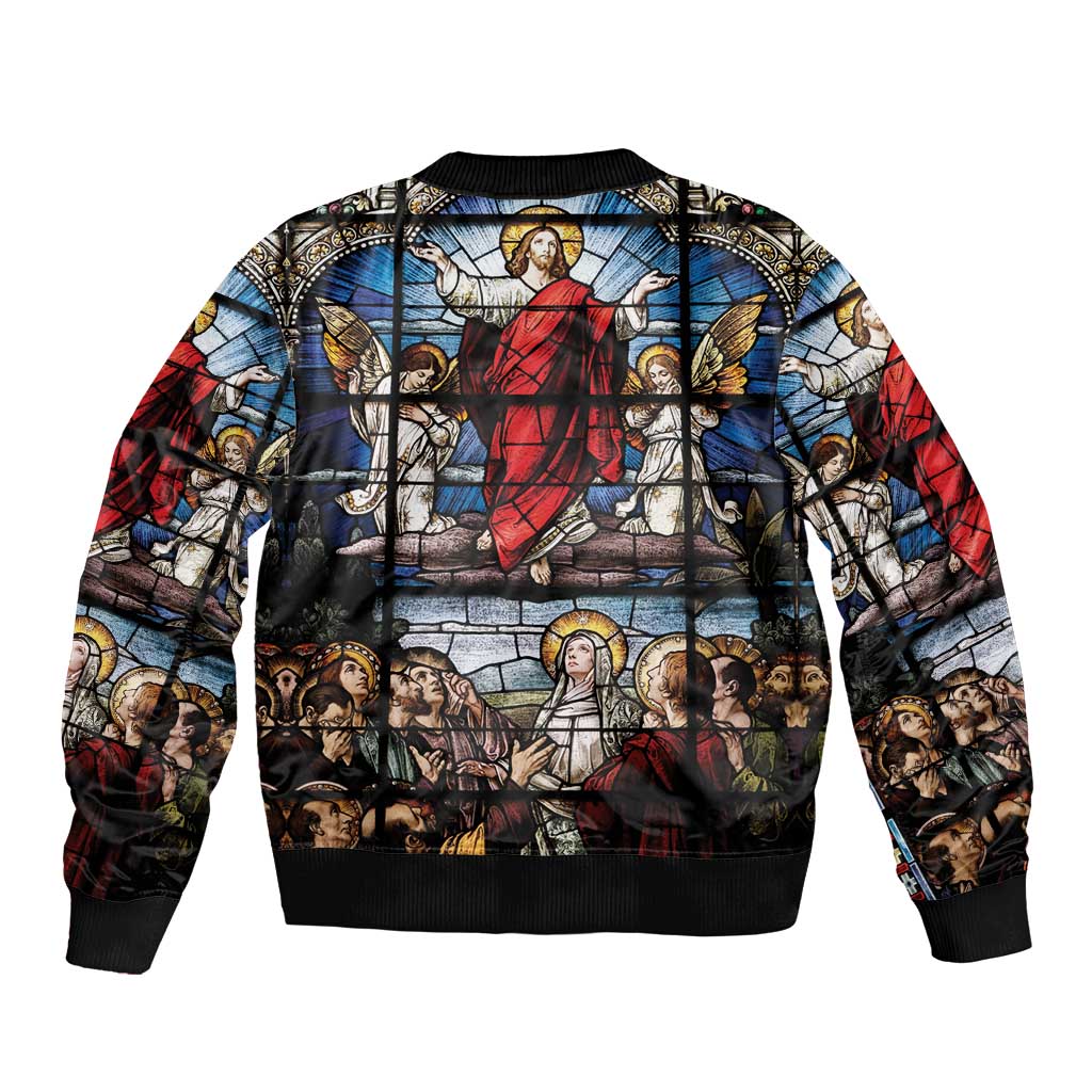 Happy Ascension Day Bomber Jacket Ascension Of Jesus Christ Stained Glass Windows